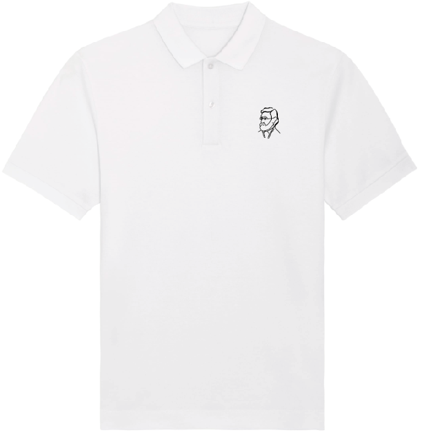 Kinder-Polo-Shirt - White - Konterfei groß hinten - 9-11 Jahre (134cm-146cm)