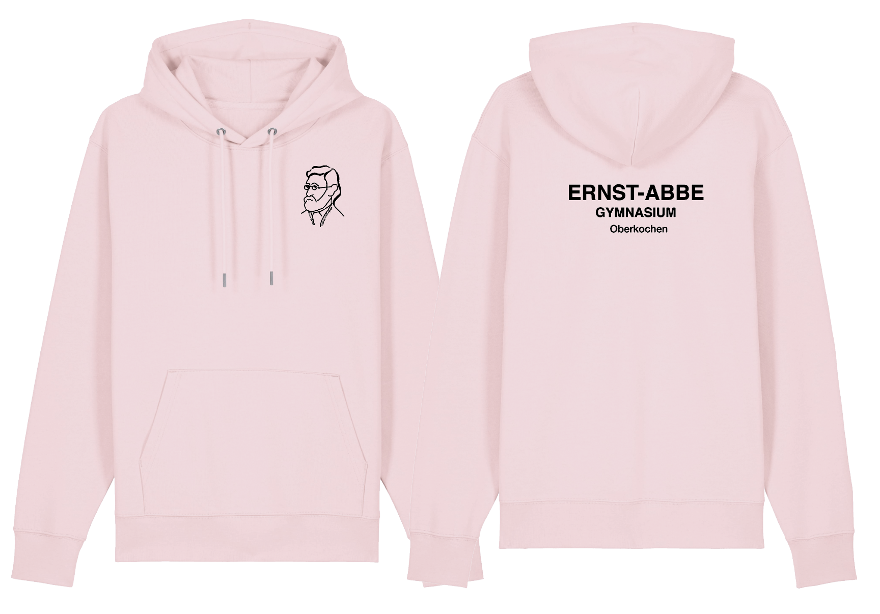 Unisex-Hoodie - Cotton Pink - Konterfei klein vorne - M