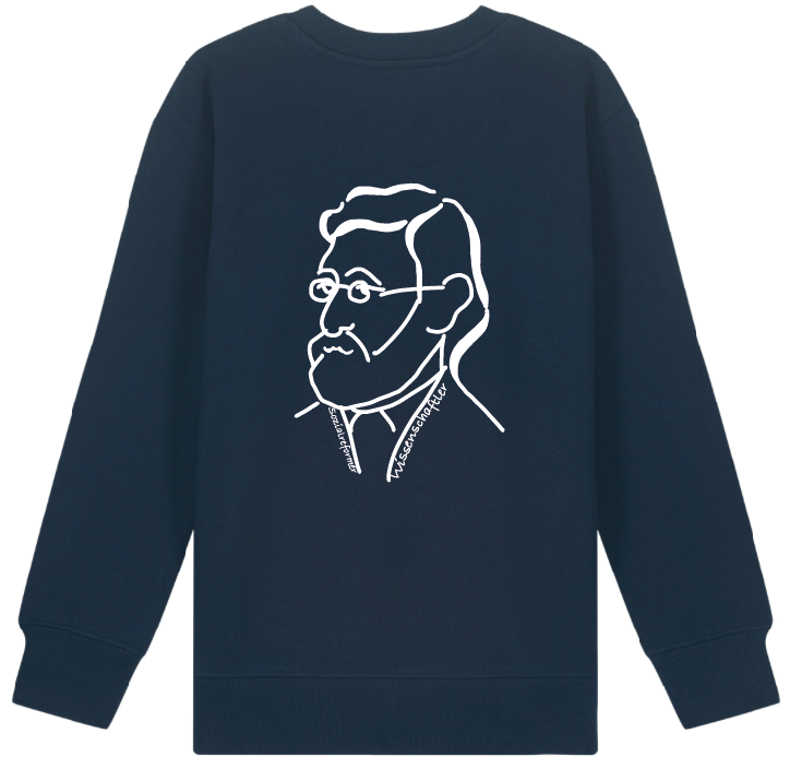 Kinder-Sweatshirt - French Navy - Konterfei groß hinten - 12-13 Jahre (152cm-162cm)