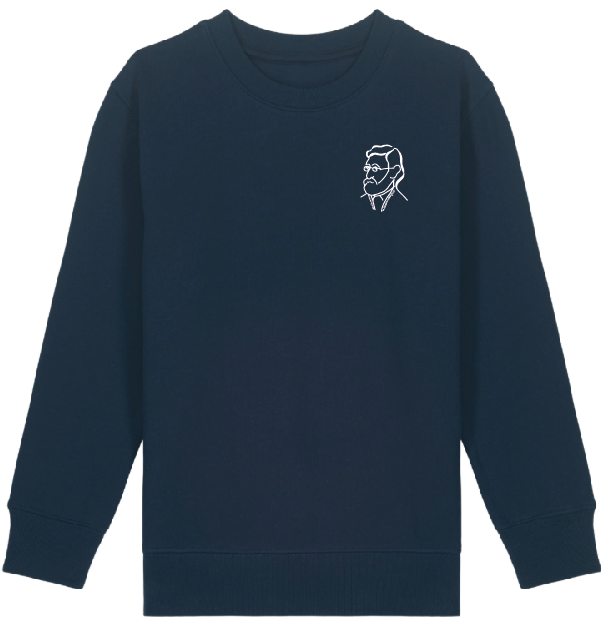 Kinder-Sweatshirt - French Navy - Konterfei klein vorne - 9-11 Jahre (134cm-146cm)