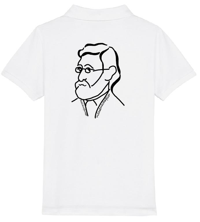 Kinder-Polo-Shirt - White - Konterfei groß hinten - 9-11 Jahre (134cm-146cm)