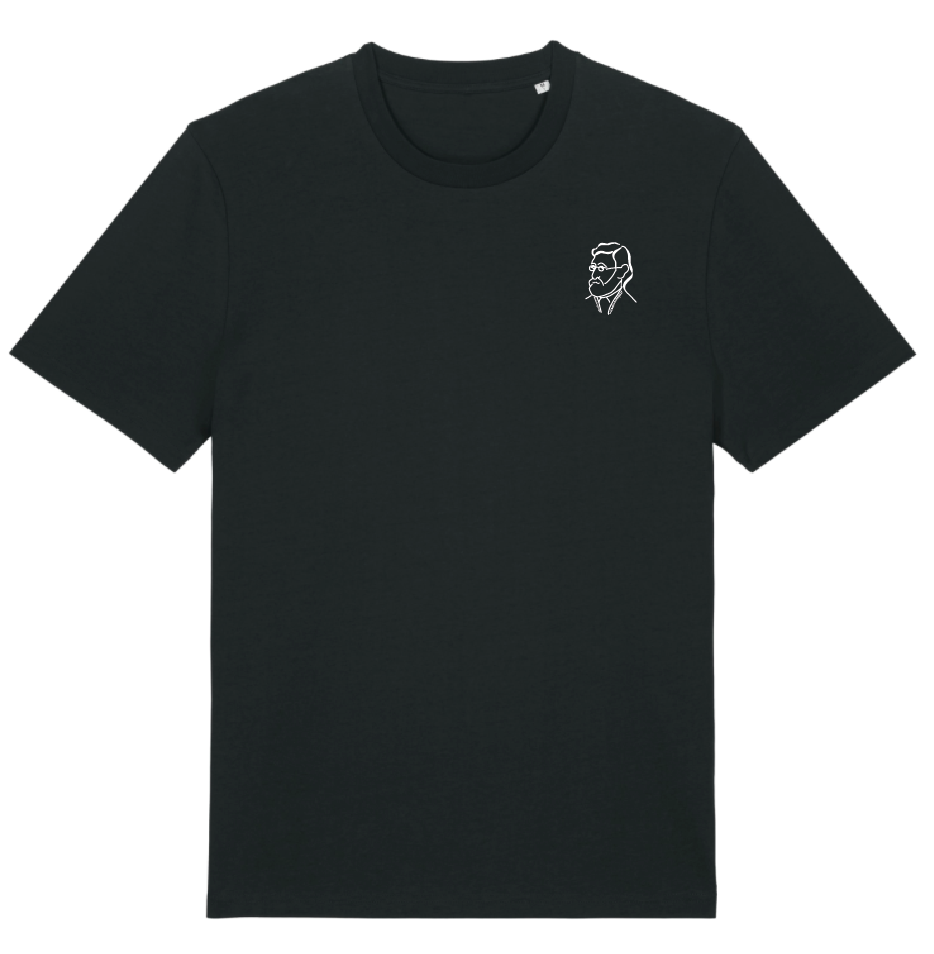 Unisex-T-Shirt - Black - Konterfei klein vorne - XS