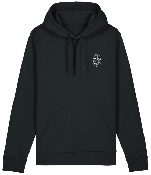 Unisex-Hoodie - Black - Konterfei klein vorne - XL