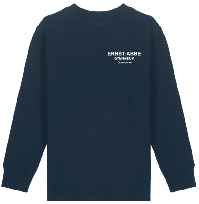 Kinder-Sweatshirt - French Navy - Konterfei groß hinten - 12-13 Jahre (152cm-162cm)