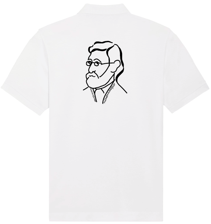 Unisex-Polo-Shirt - White - Konterfei groß hinten - 3XL