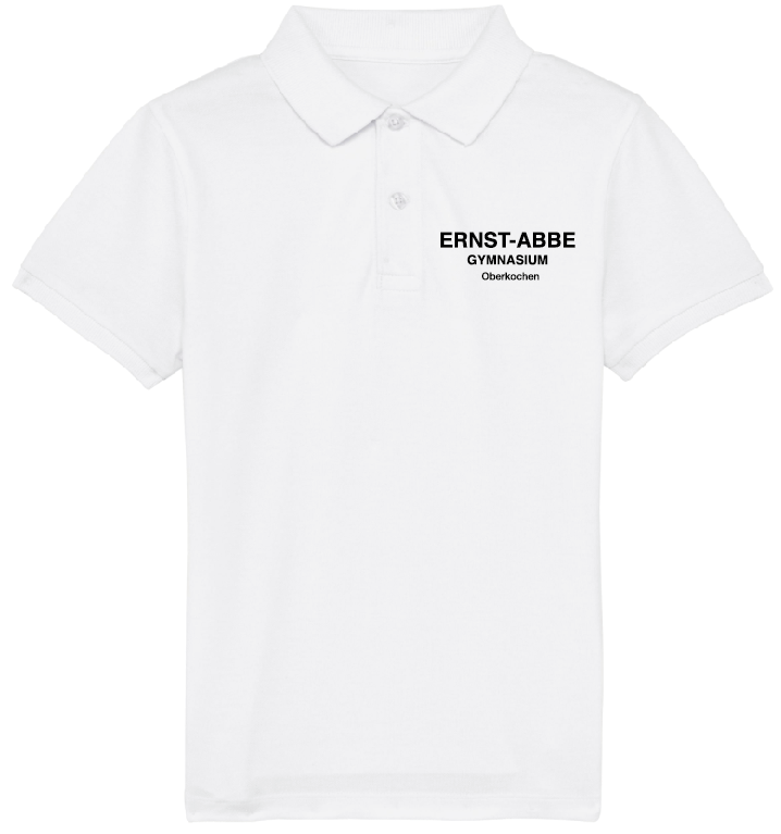 Kinder-Polo-Shirt - White - Konterfei groß hinten - 9-11 Jahre (134cm-146cm)