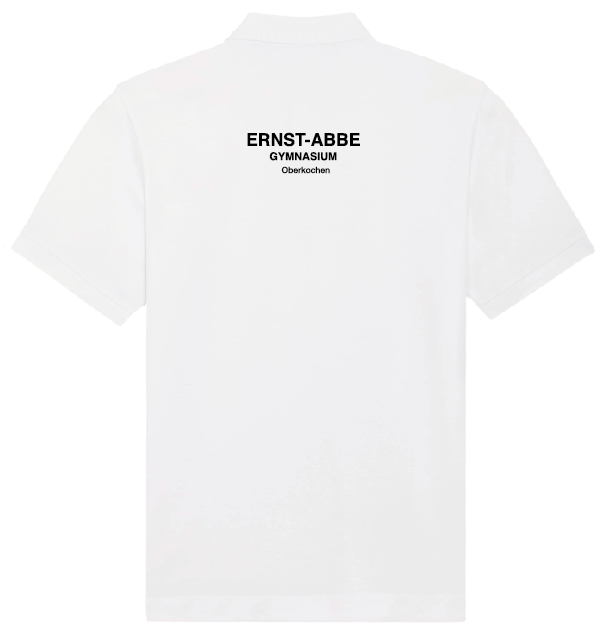 Kinder-Polo-Shirt - White - Konterfei groß hinten - 9-11 Jahre (134cm-146cm)